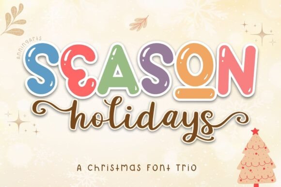 Season Holidays Trio: A Festive Font for Editorial Design